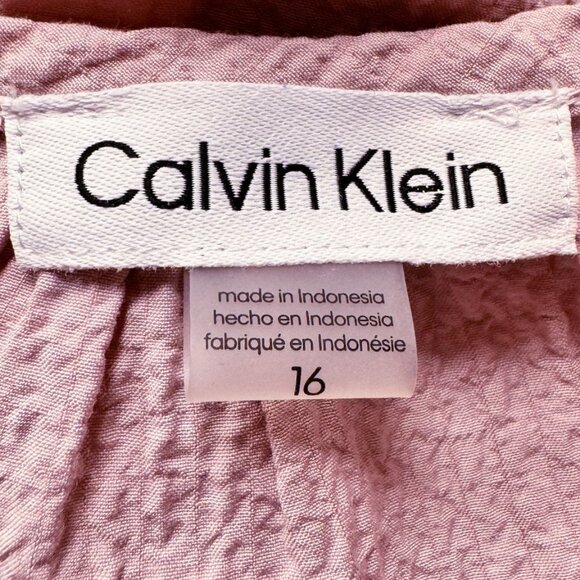 Calvin Klein MSRP $72 Tiered Midi Dress Soft Pink Drawstring Waist Flowy XL NEW - Picture 4 of 9